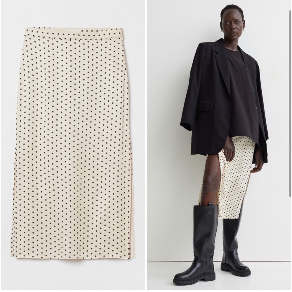 H&M Polka Dot Satin Skirt
